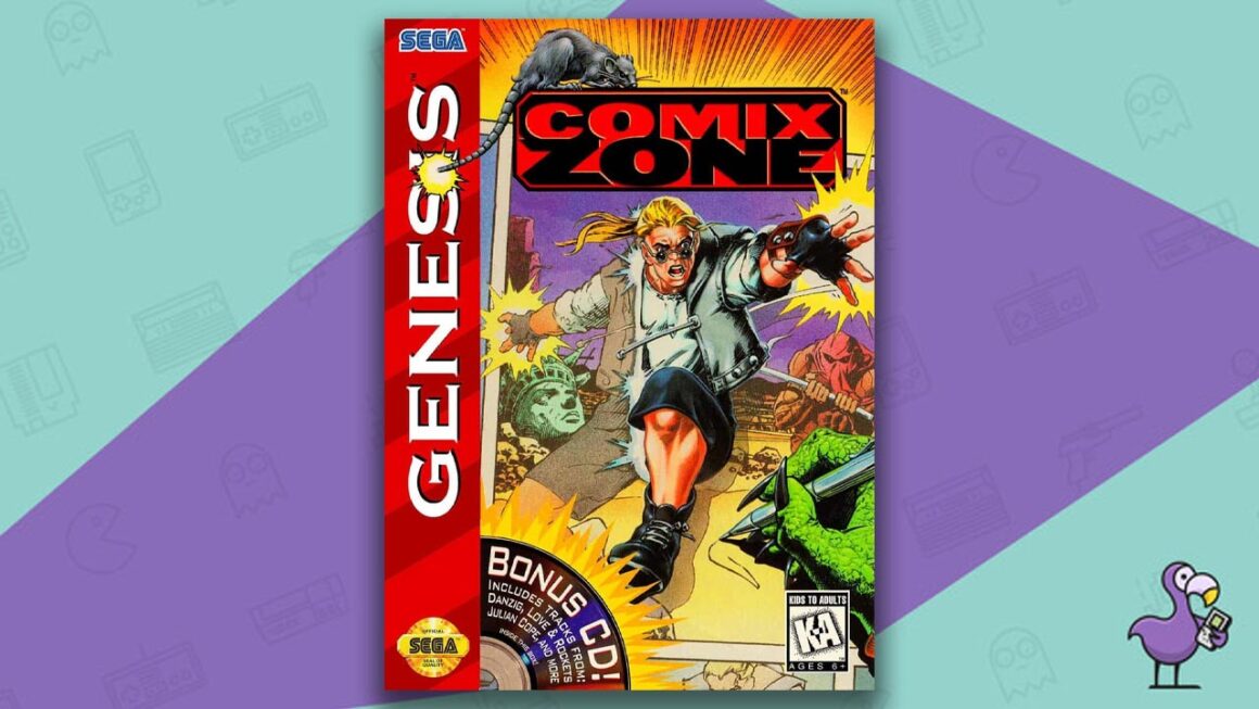 Los mejores juegos de beat em up - comix zone game case cover art genesis