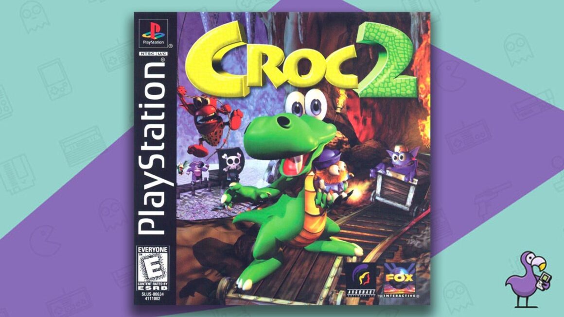 Los mejores juegos de Croc: portada de la caja del juego Croc 2 PS1