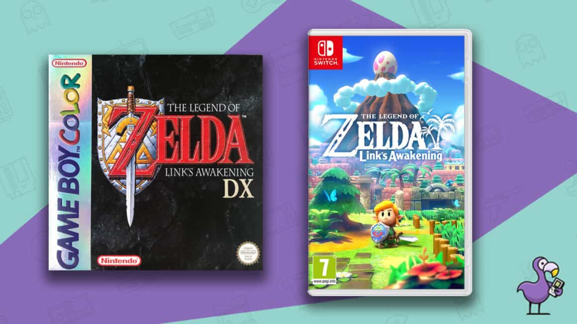 Los mejores juegos de Zelda - Estuche del juego Link's Awakening para Game Boy Color y Nintendo Switch