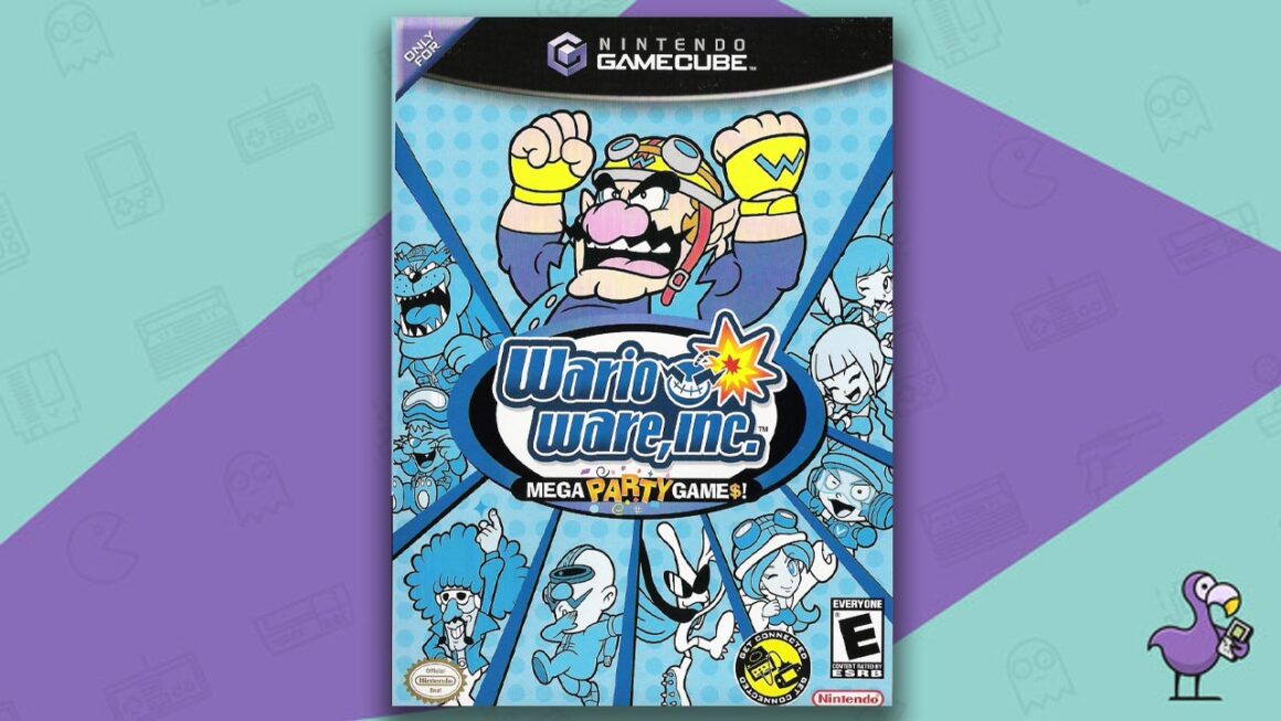 mejores juegos multijugador de GameCube - Wario Ware Inc.: portada de la caja del juego Mega Party Games
