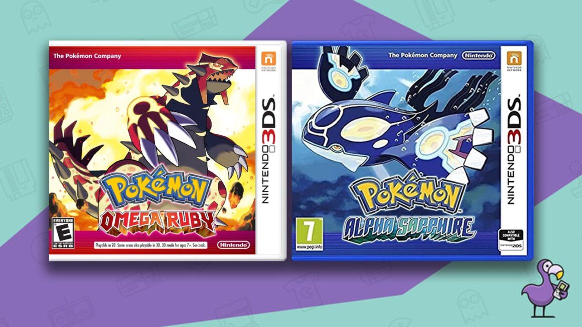 Los mejores juegos de Pokémon: portada de la caja del juego Pokémon Omega Ruby y Alpha Sapphire