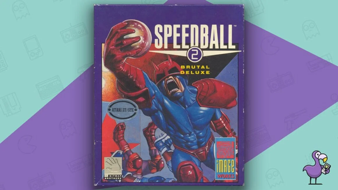 Los mejores juegos de Atari ST - Speedball 2: arte de portada de la caja del juego Brutal Deluxe
