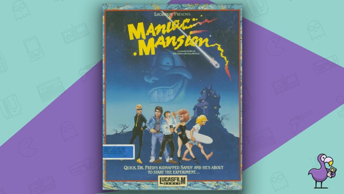 Los mejores juegos de Atari ST -Arte de portada de la caja del juego Maniac Mansion
