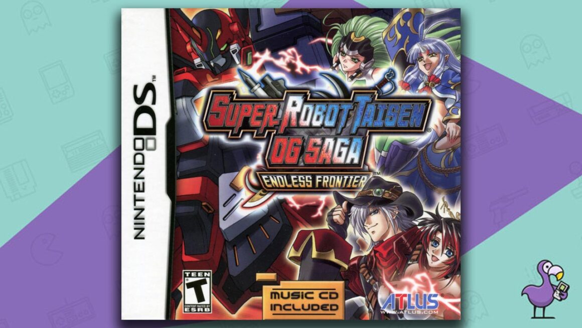 Juegos raros de Nintendo DS - Super Robot Taisen OG Saga: arte de portada de la caja del juego Endless Frontier