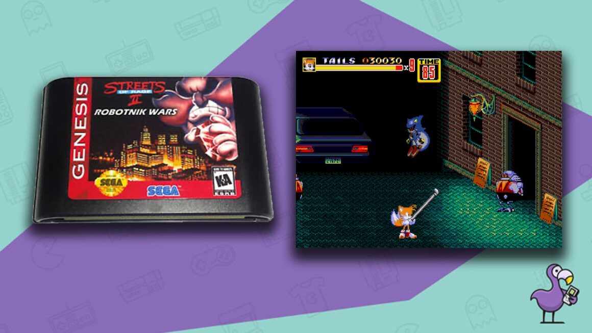 Los mejores hacks de ROM de Sonic - Streets of Rage 2: cartucho de juego de Robotnik Wars y modo de juego