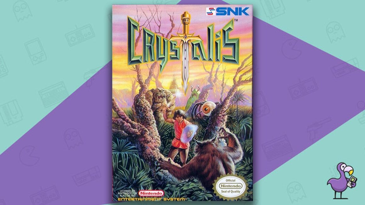 Los mejores juegos de rol de NES: arte de portada de la caja del juego Crystalis
