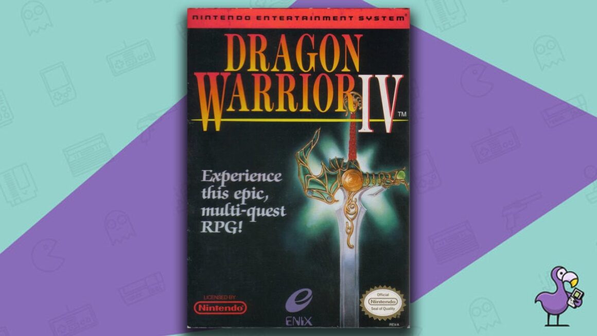 Los mejores juegos de rol de NES: portada de la caja del juego Dragon Warrior IV
