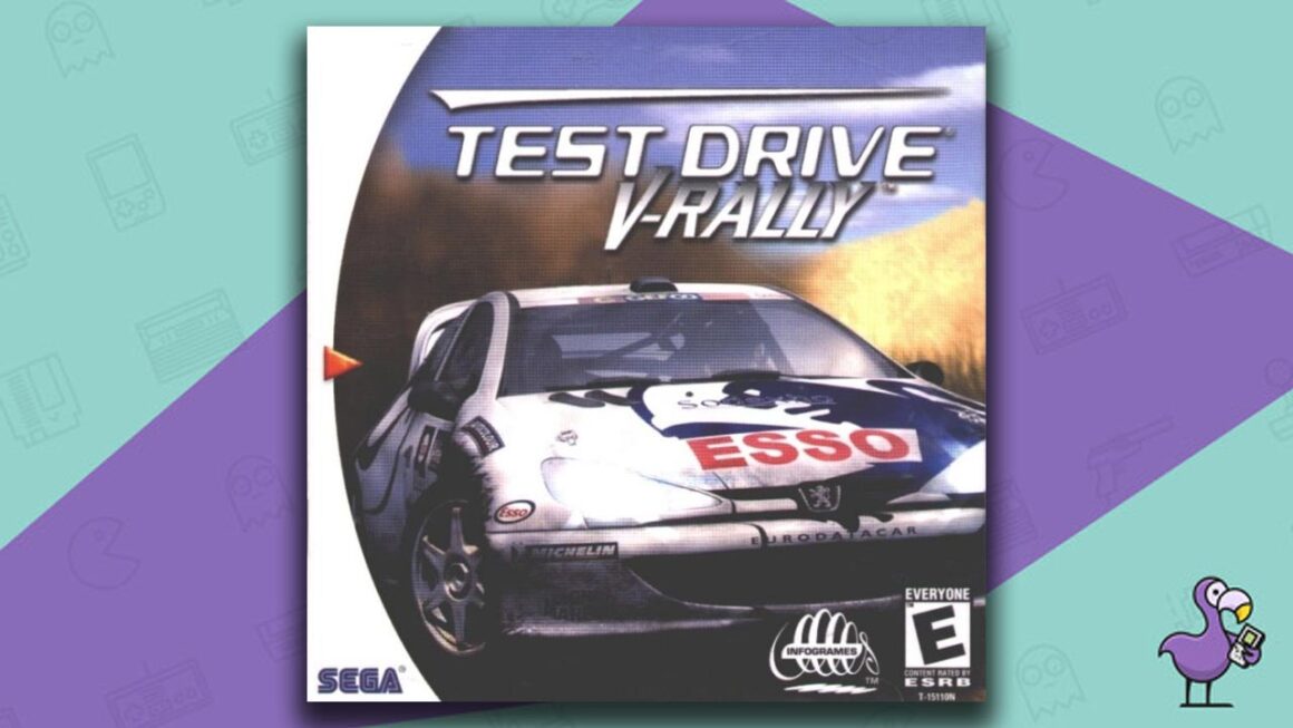 Los mejores juegos de carreras de Dreamcast: arte de portada de la caja del juego Test Drive V-Rally