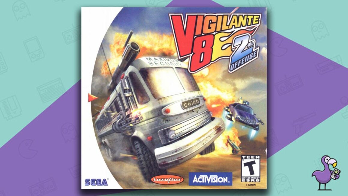 Los mejores juegos de carreras de Dreamcast - Vigilante 8: 2nd Offense game case cover art