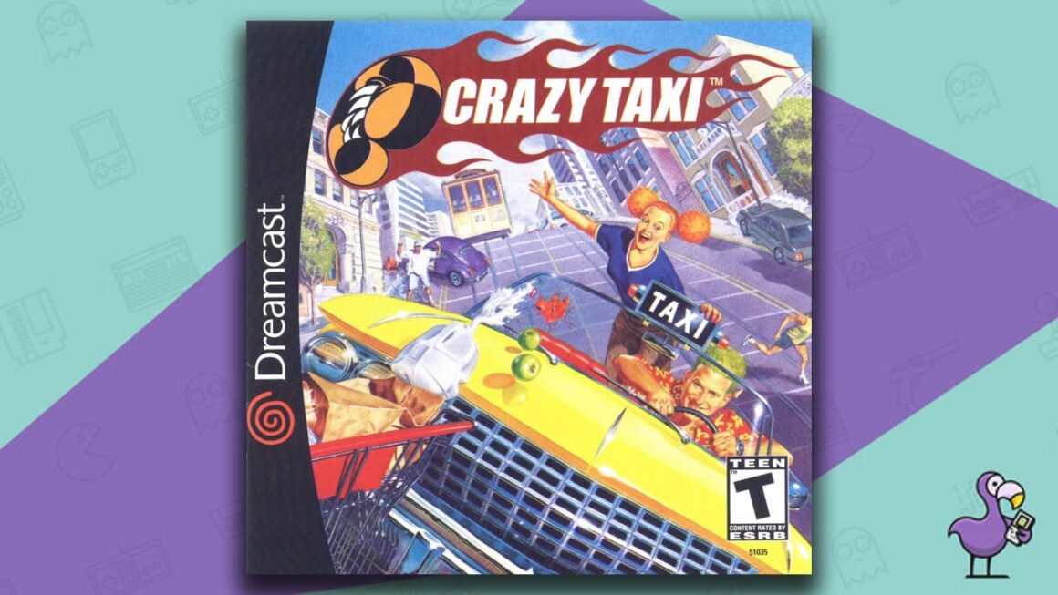 Los mejores juegos de carreras de Dreamcast - Arte de portada de la caja del juego Crazy Taxi