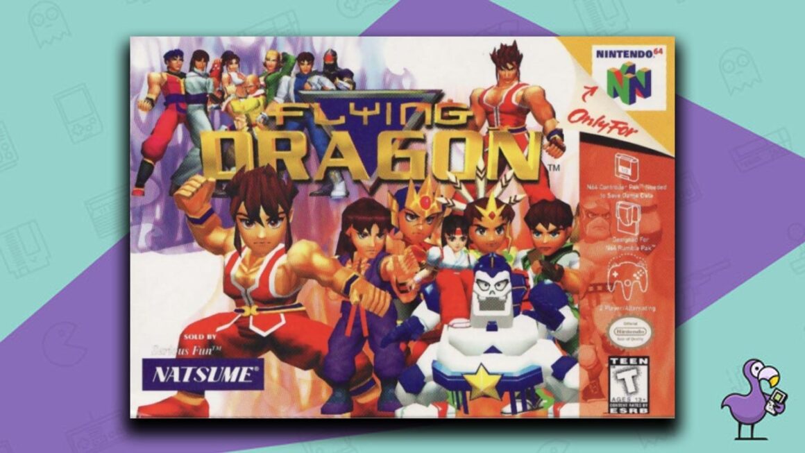 Los mejores juegos de rol de N64: arte de portada de la caja del juego Flying Dragon