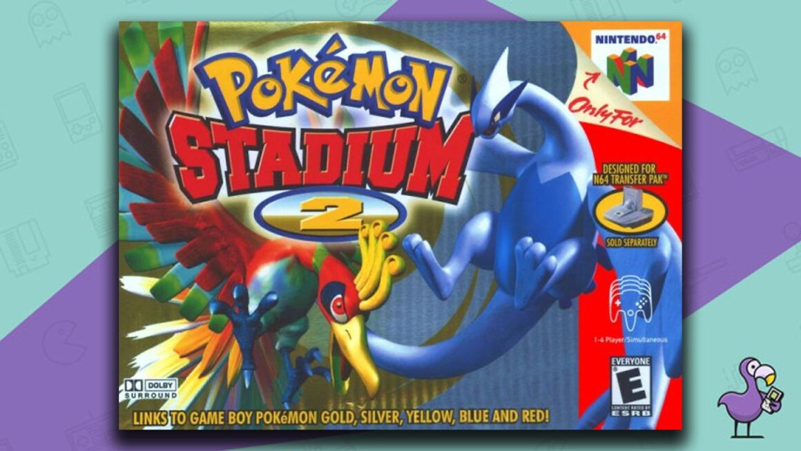 Los mejores juegos de rol de N64: arte de portada de la caja del juego Pokemon Stadium 2