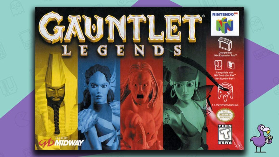 Los mejores juegos de rol de N64: arte de portada de la caja del juego Gauntlet Legends