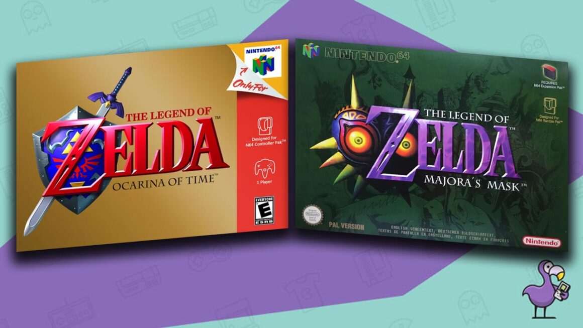 Los mejores juegos de rol de N64 - The Legend Of Zelda Ocarina of Time/Majora's Mask carátula del juego