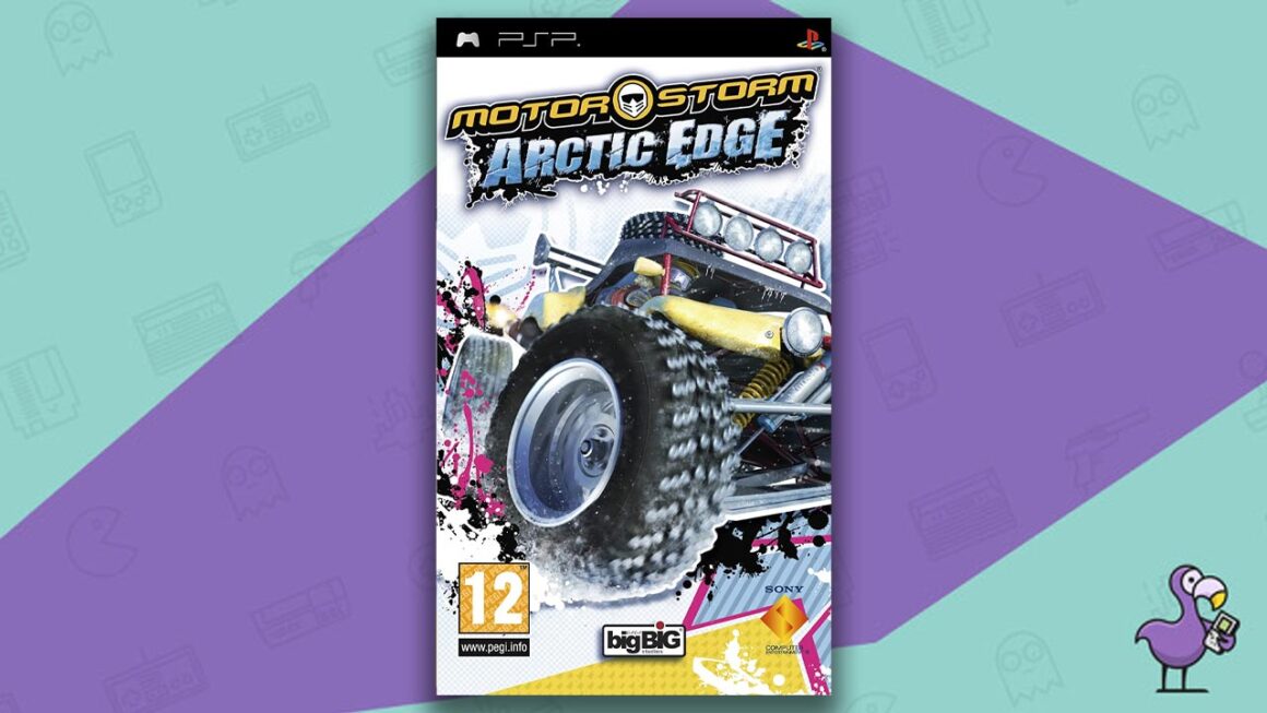 Los mejores juegos de carreras de PSP - MotorStorm: arte de portada de la caja del juego Arctic Edge
