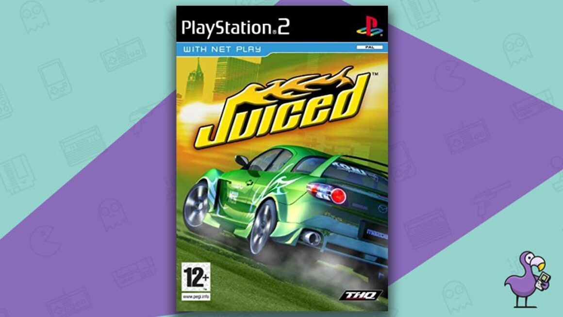Los mejores juegos de carreras de PS2: arte de portada de la caja del juego Juiced