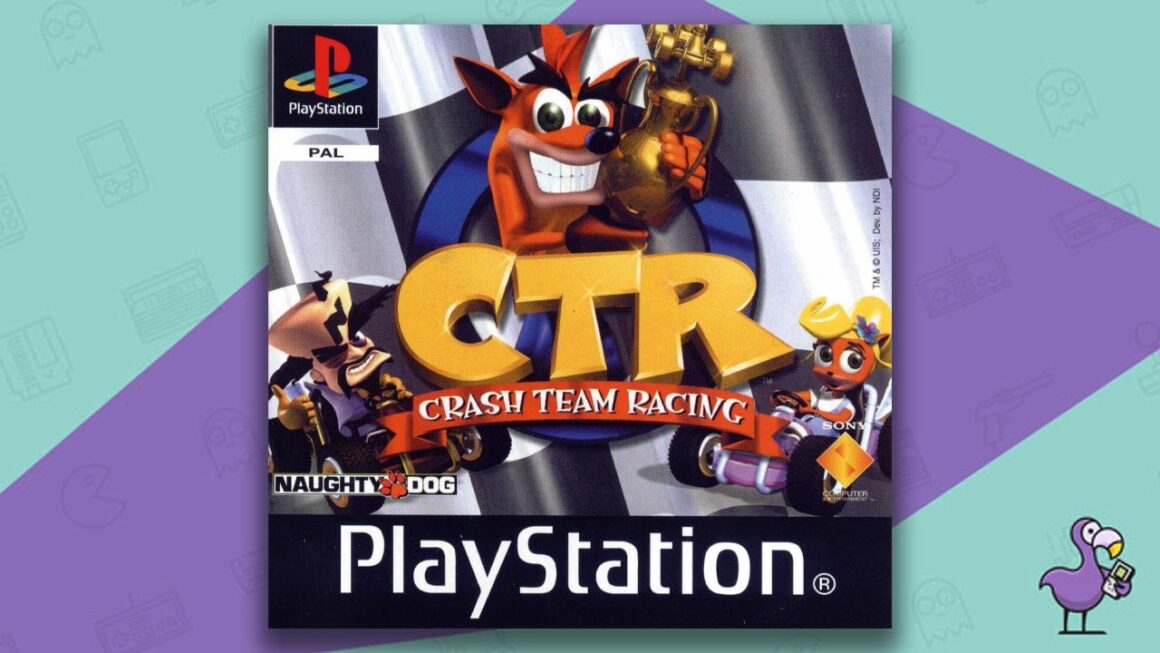 Los mejores juegos de carreras de PS1: portada de la caja del juego Crash Team Racing