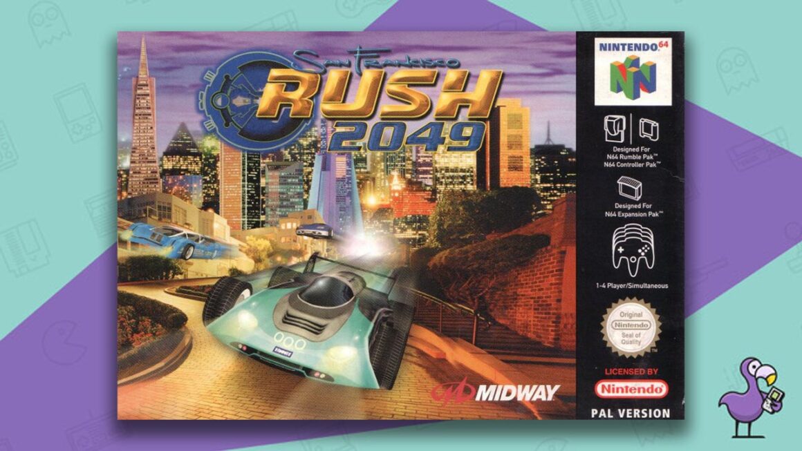 Los mejores juegos de carreras N64 - Arte de portada de la caja del juego San Francisco Rush 2049