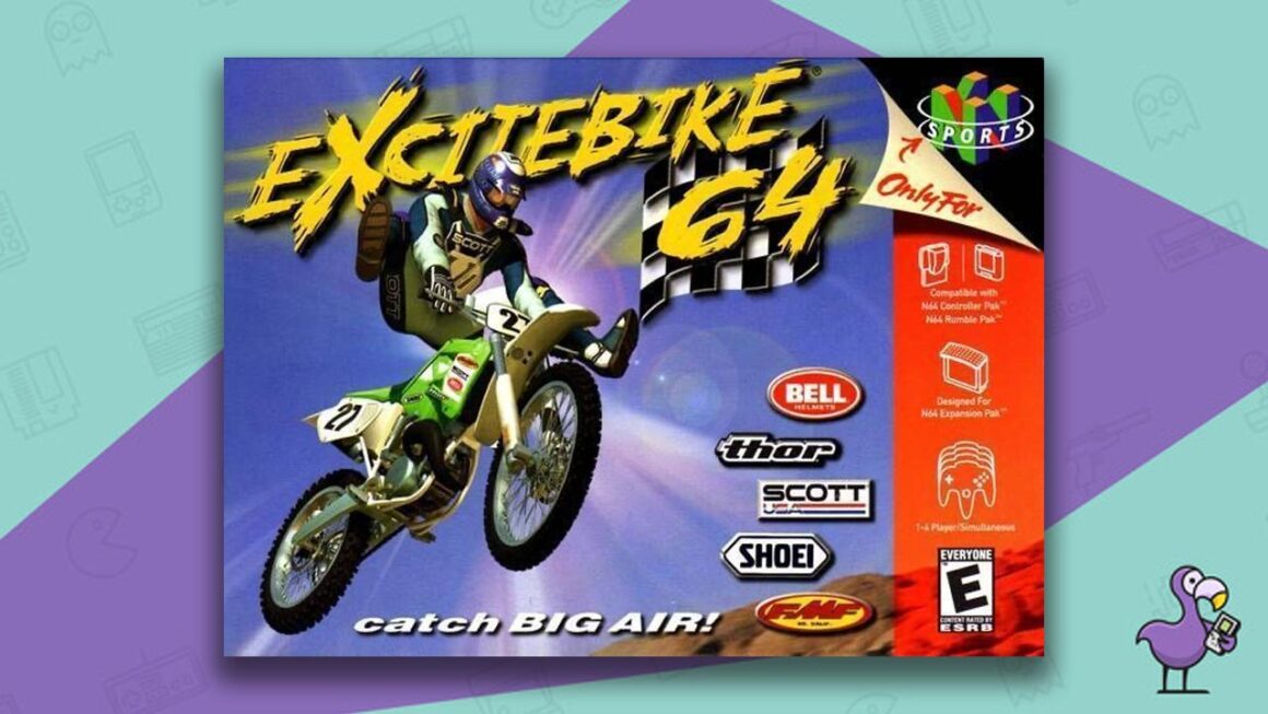 Los mejores juegos de carreras N64: arte de portada de la caja del juego Excitebike 64
