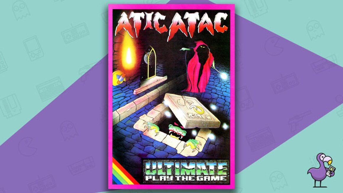 Los mejores juegos de ZX Spectrum: arte de portada de la caja del juego Atic Atac