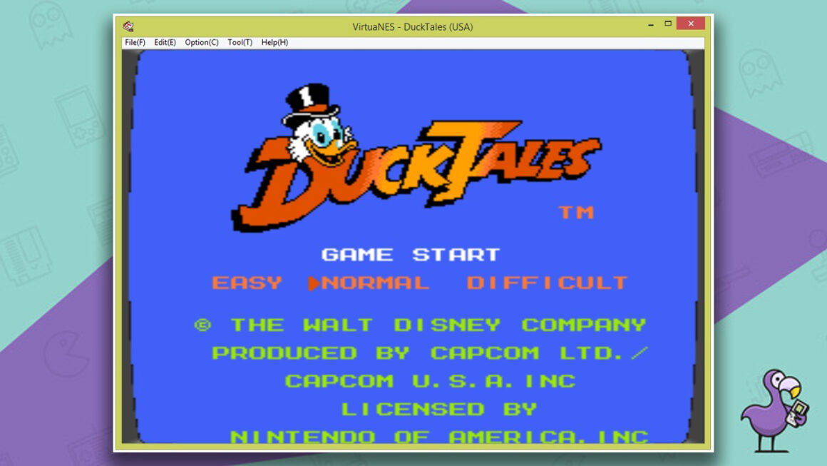 Los mejores emuladores de NES: pantalla de juego VirtualNES
