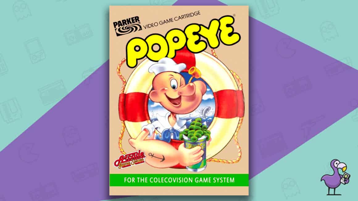 Los mejores juegos de Colecovision: arte de portada de Popeye Game Case