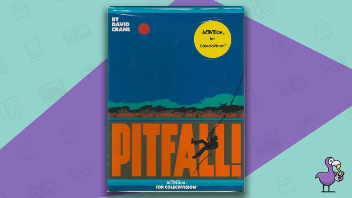 Los mejores juegos de Colecovision - Pitfall! Arte de la cubierta de la caja del juego