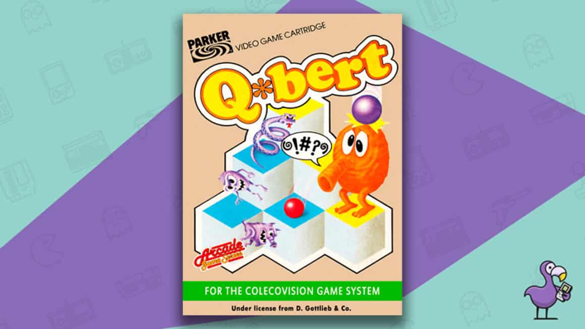 Mejores juegos de Colecovision: arte de portada de la caja del juego Q*Bert