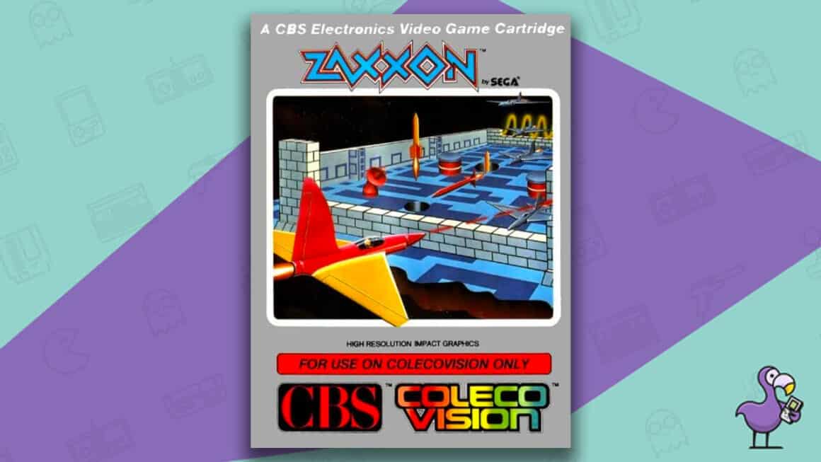 Los mejores juegos de Colecovision: arte de portada de la caja del juego Zaxxon