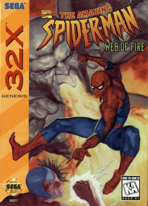 Mejores juegos 32X - The Amazing Spider-Man - Portada de Web of Fire 
