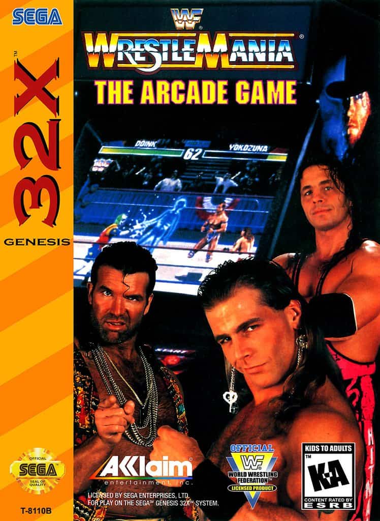 Los mejores juegos de 32X - WWF Wrestlemania: la portada del juego de arcade