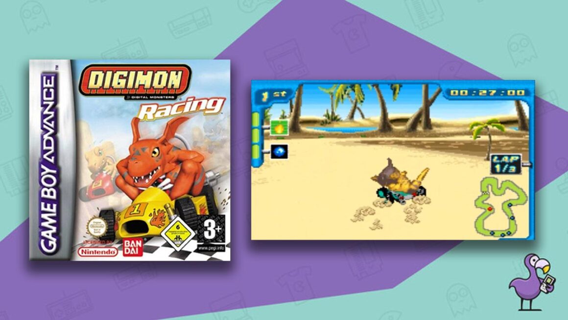 Los mejores juegos de Digimon - Arte de portada de la caja del juego Digimon Racing