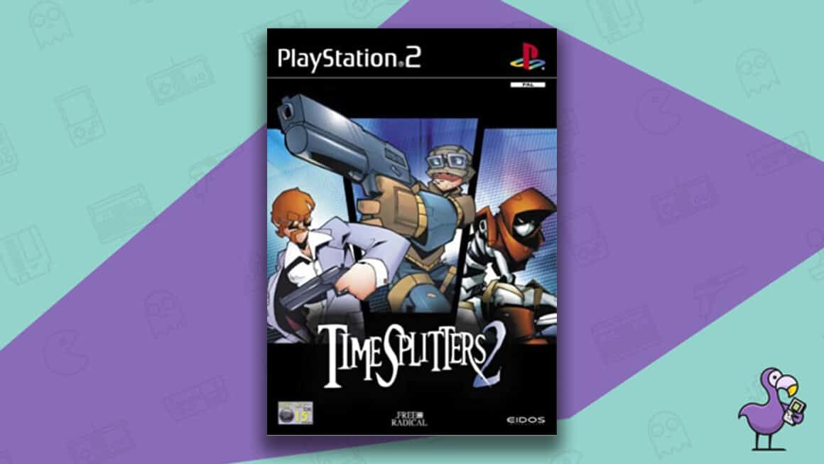 Los mejores juegos de PS2: arte de portada de la caja del juego Time splitters 2