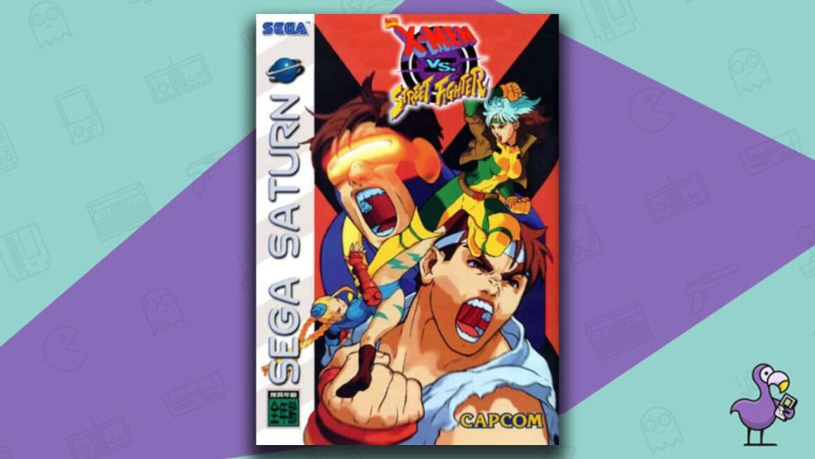 Los mejores juegos de Sega Saturn: portada del juego X-Men vs Street Fighter
