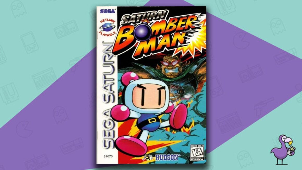 Los mejores juegos de Sega Saturn - Arte de portada de la caja del juego Saturn Bomber Man