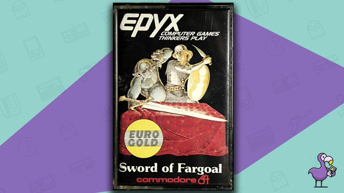 Los mejores juegos de Commodore 64: portada de la caja del juego Sword of Fargoal