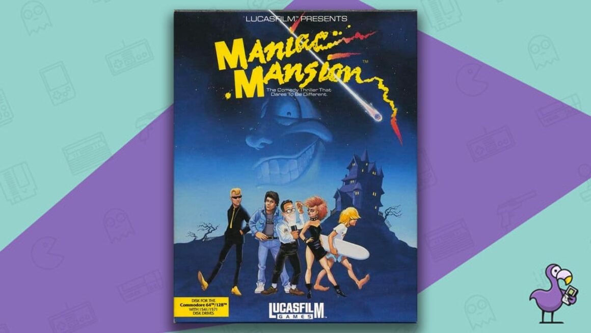Los mejores juegos de Commodore 64: portada del juego Maniac Mansion