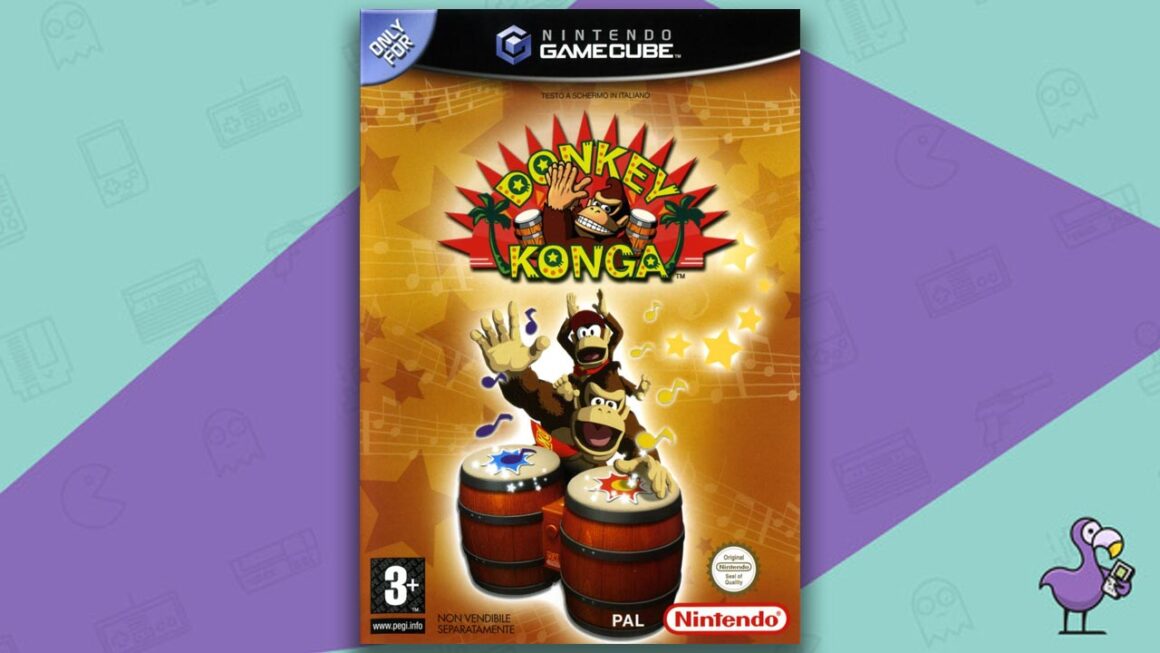 Los mejores juegos de GameCube - Arte de portada de la caja del juego Donkey Konga