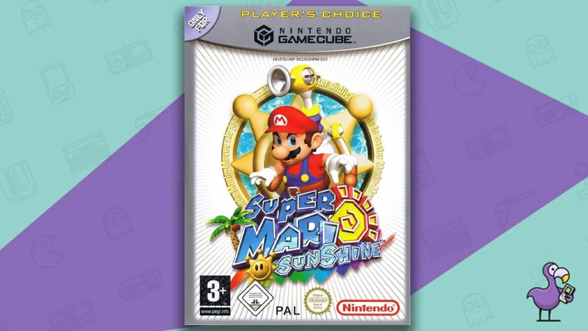 Los mejores juegos de GameCube: portada de la caja del juego Super Mario Sunshine