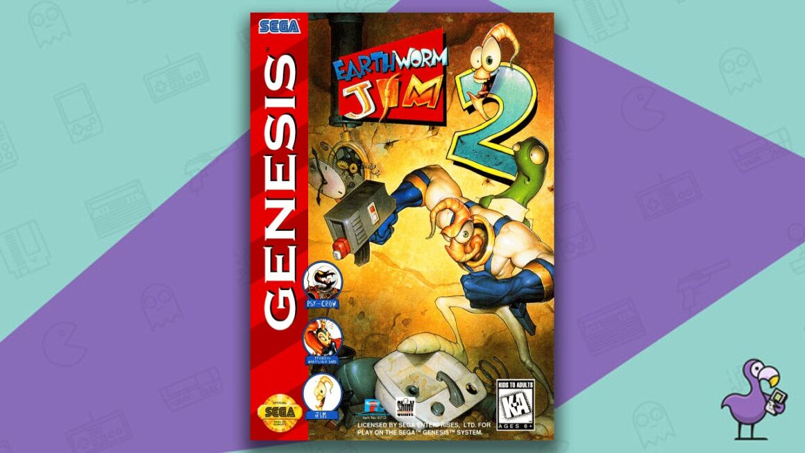 Los mejores juegos de Sega Genesis: la carátula del juego Earthworm Jim 2