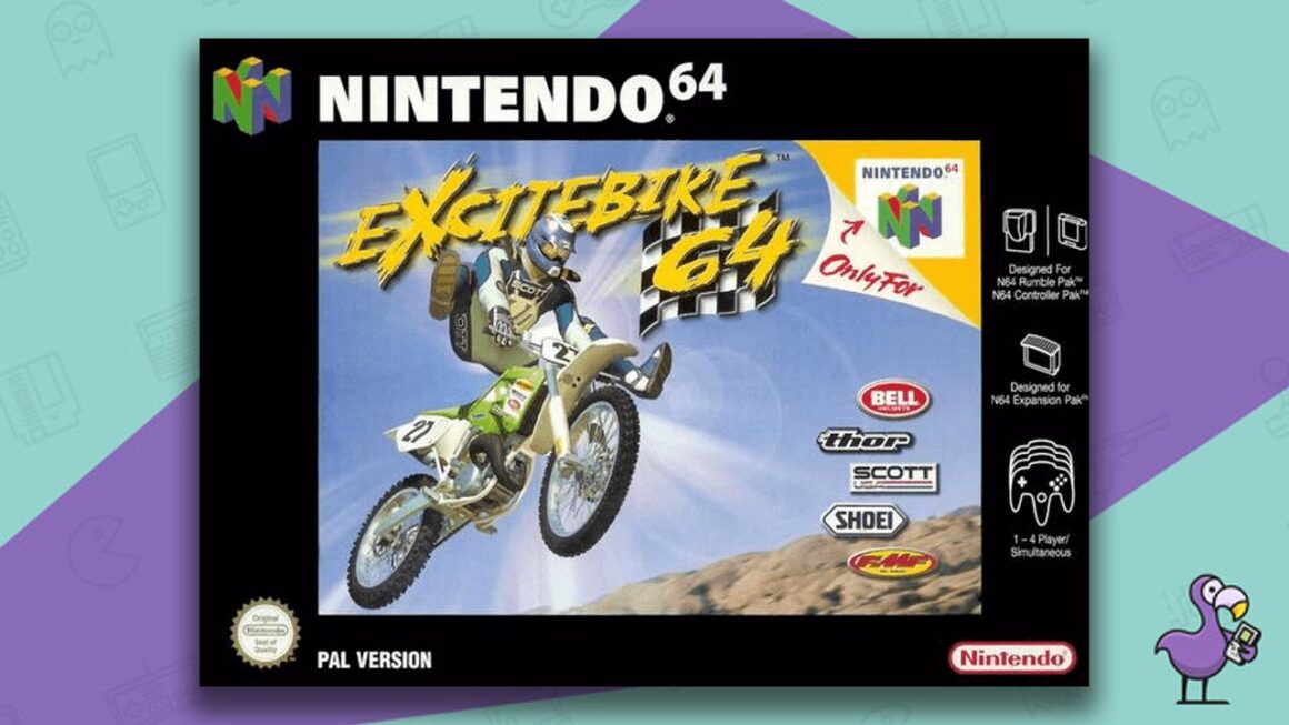 Los mejores juegos N64 de todos los tiempos: arte de portada de la caja del juego Excitebike 64