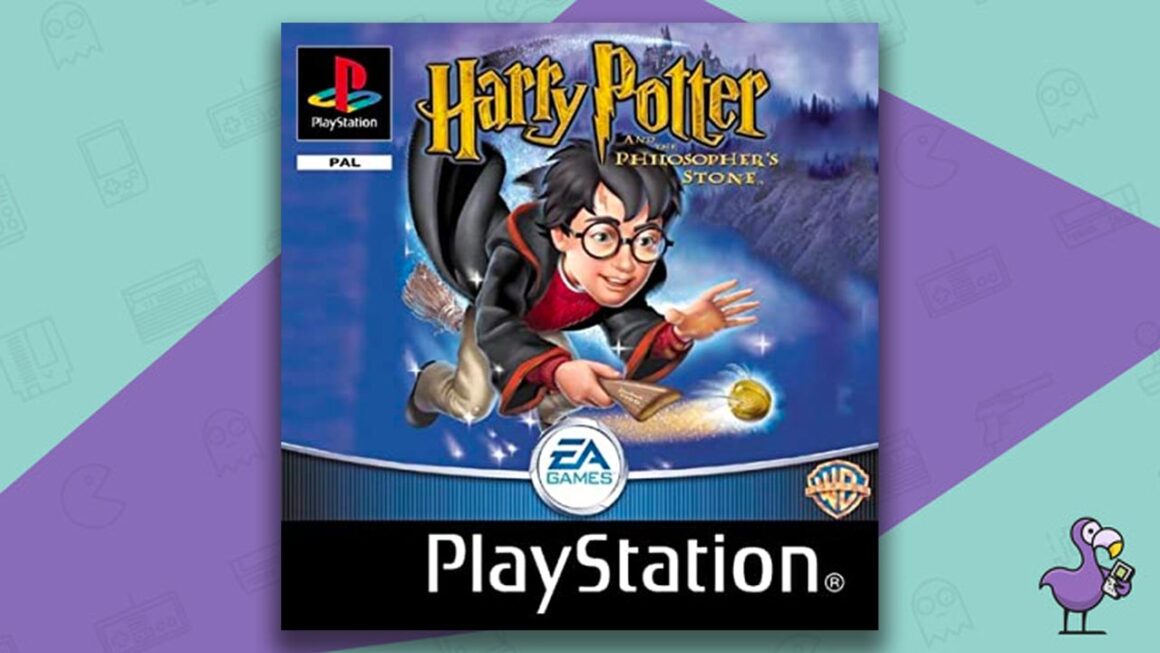 Los juegos de ps1 más vendidos: arte de portada de la caja del juego Harry Potter & The Philosophers Stone