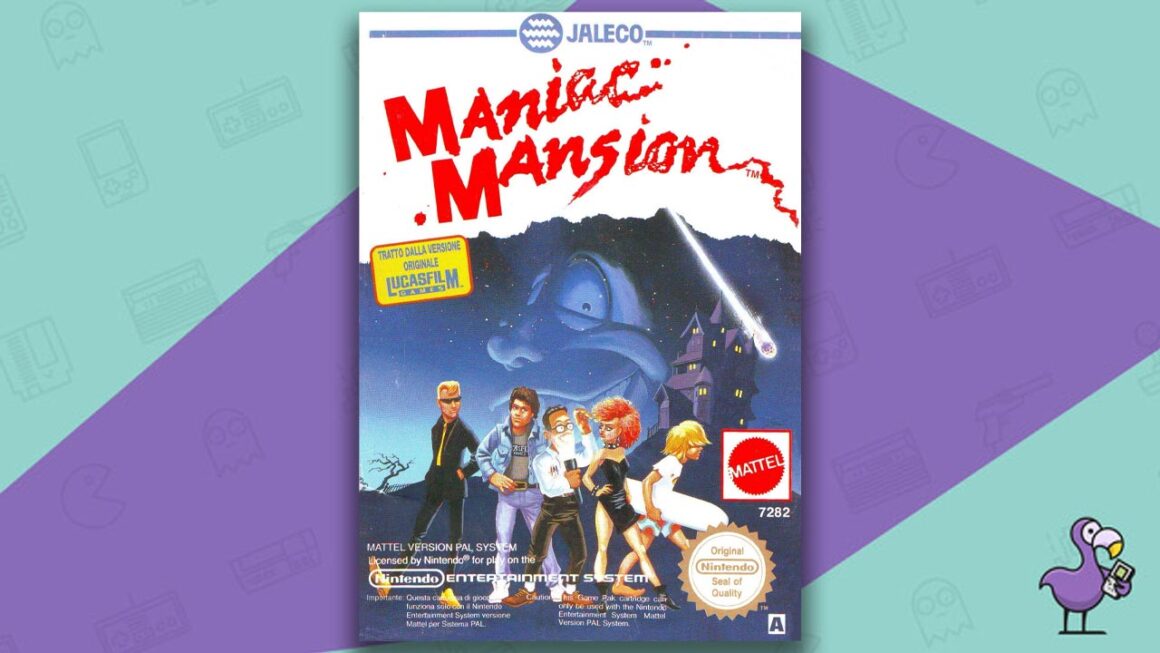Los mejores juegos de NES - Estuche de juego Manic Mansion 