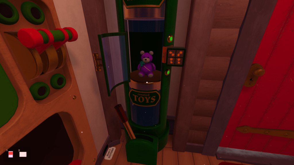 Escape Simulator Taller de Papá Noel Entregar oso de peluche