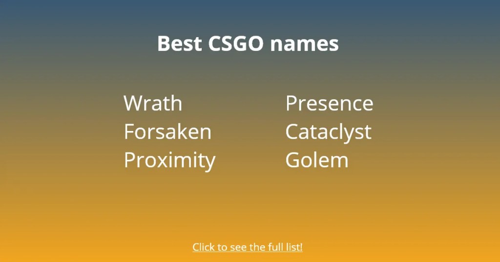 Los mejores nombres de CSGO
