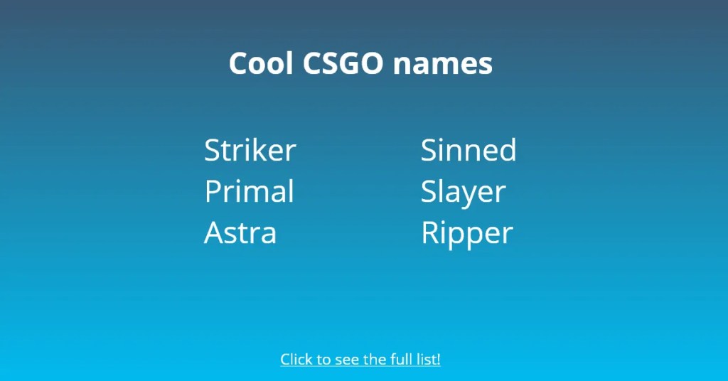 Nombres geniales de CSGO