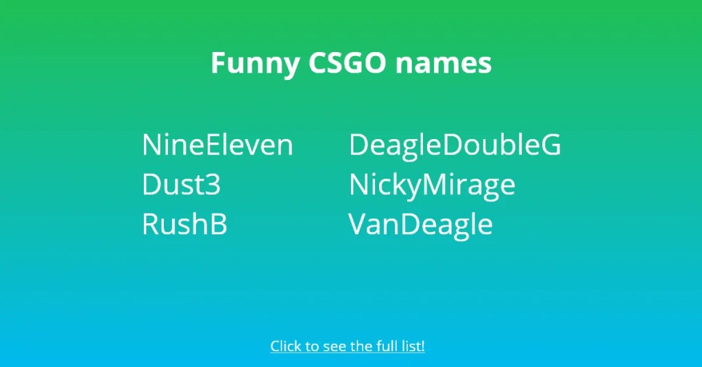 Nombres divertidos de CSGO