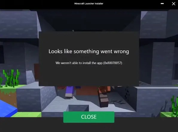 0x80070057 Error de Minecraft
