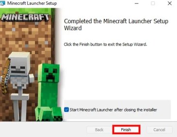 Completó el asistente de configuración del iniciador de Minecraft